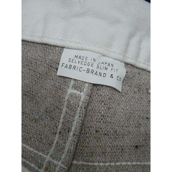 Fabric Brand & Co White Selvedge Slim Fit Distressed Jeans FB02 DUFF 30 X 34 NEW - Picture 6 of 11